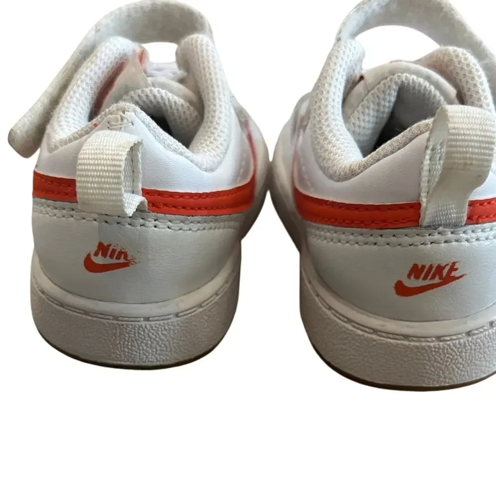 Nike Kids White and Bright Orange Sneakers